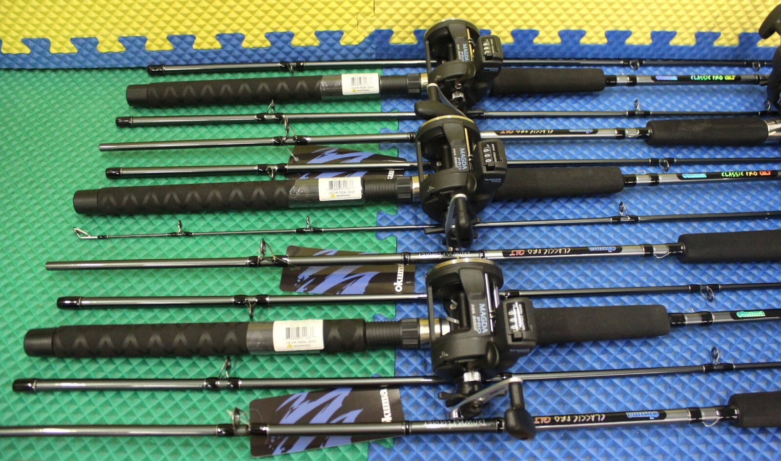 Okuma GLT Rod And Reel Trolling CP-DR-762ML W/Magda MA- 20DX Combo 6-Pack