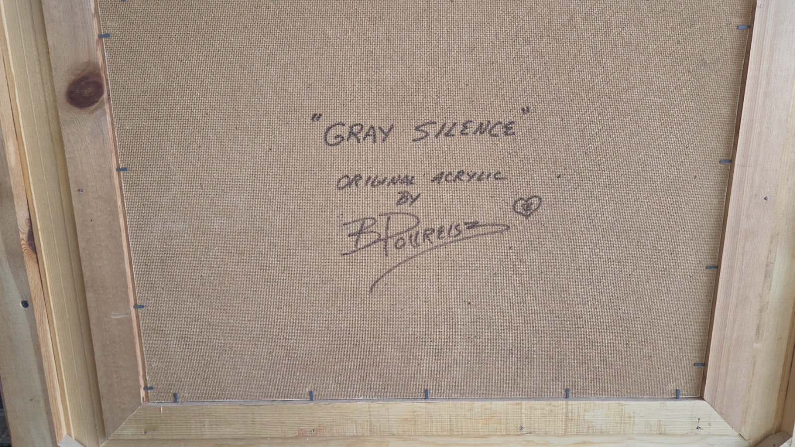 BRENDA POLLREISZ ORIGINAL OIL PAINTING " GRAY SILENCE" WOLVES LARGE