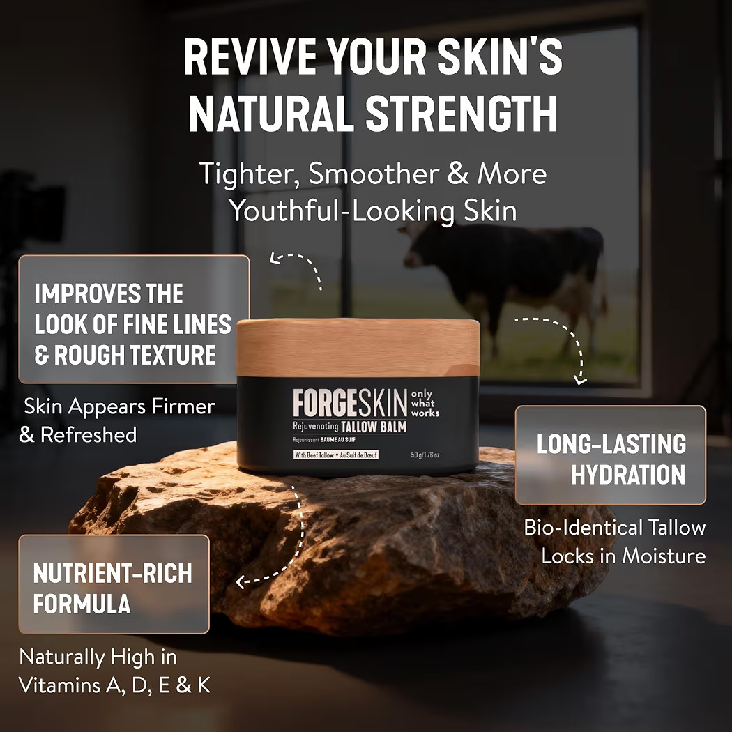 Forge Skin Beef Tallow Balm Anti-Aging Moisturizer & Hydrating Skin Cream 1.7oz