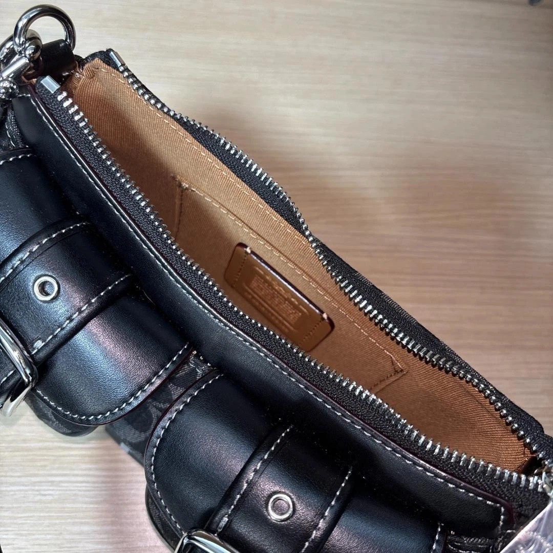 COACH CQ184 Ashton Baguette Signature Denim Handbag Shoulder Bag Women BRAND NEW