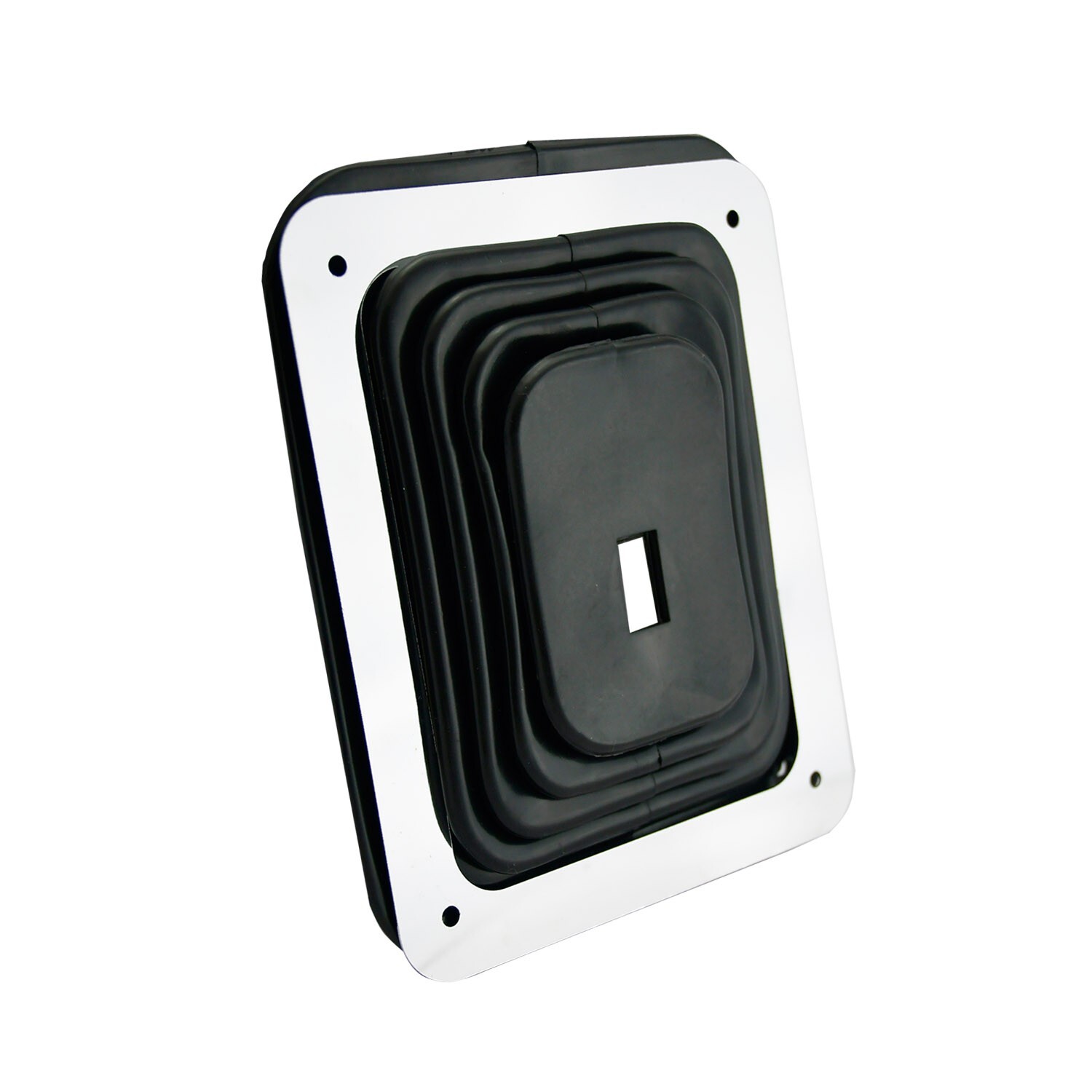 Universal Small Hurst Style Rubber Shifter Boot W/ Trim Plate 5-1/2" x 6-3/4"