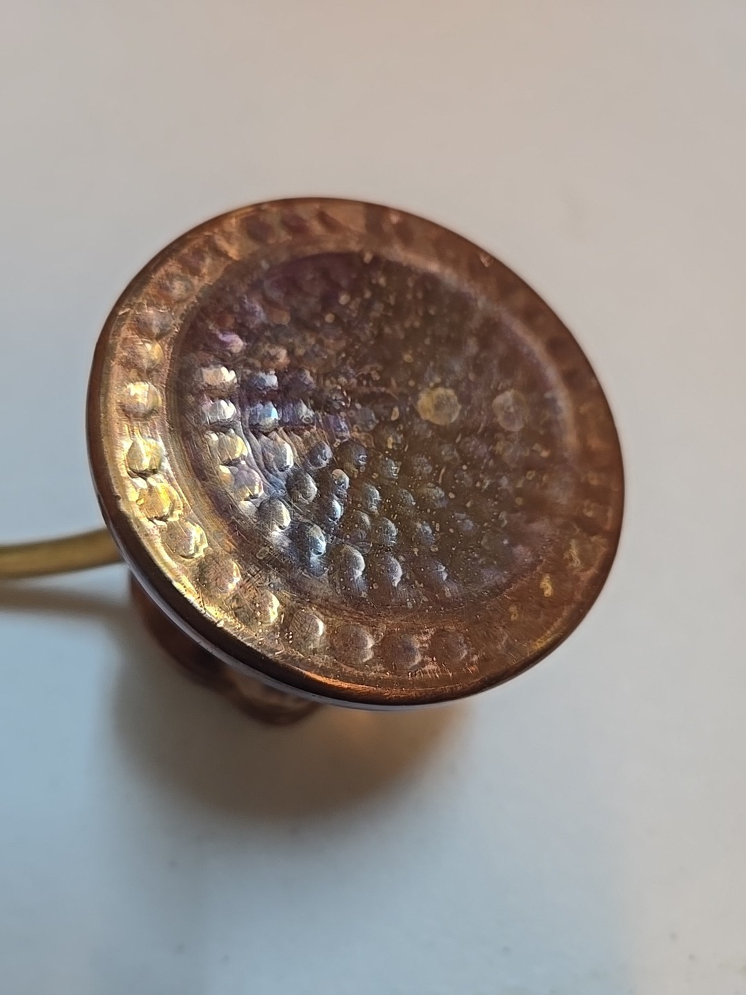 Vintage Style Hammered Copper Turkish Coffee Pot w/ Brass Handle