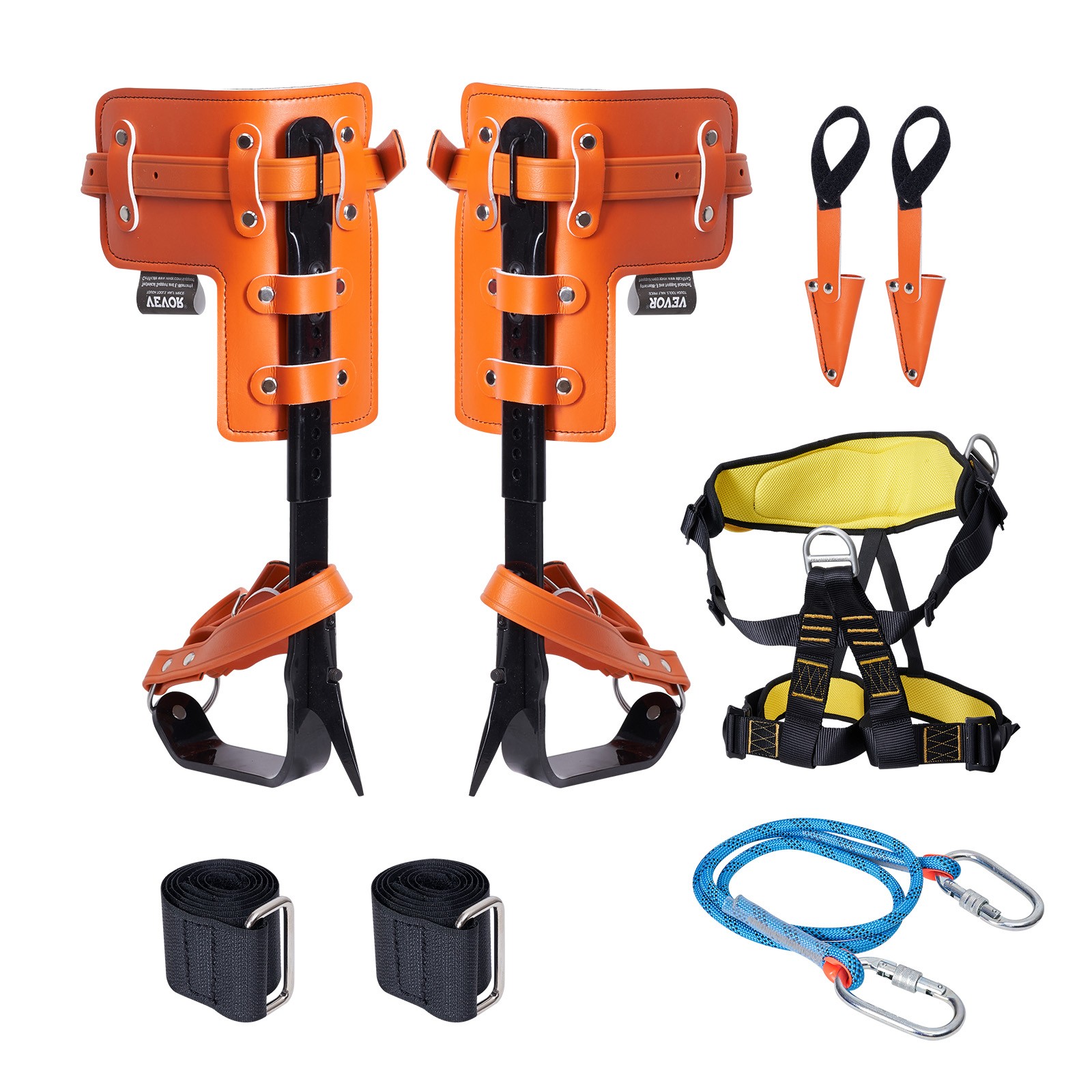 VEVOR Tree Climbing Spikes Set Climbing Spurs Alloy Steel Safety Rope Hareness