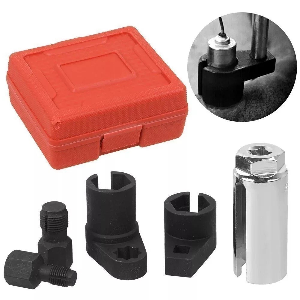 O2 Oxygen Sensor Socket Thread Chaser Set 5PCS O2 Sensor Wrench Removal Tool Kit