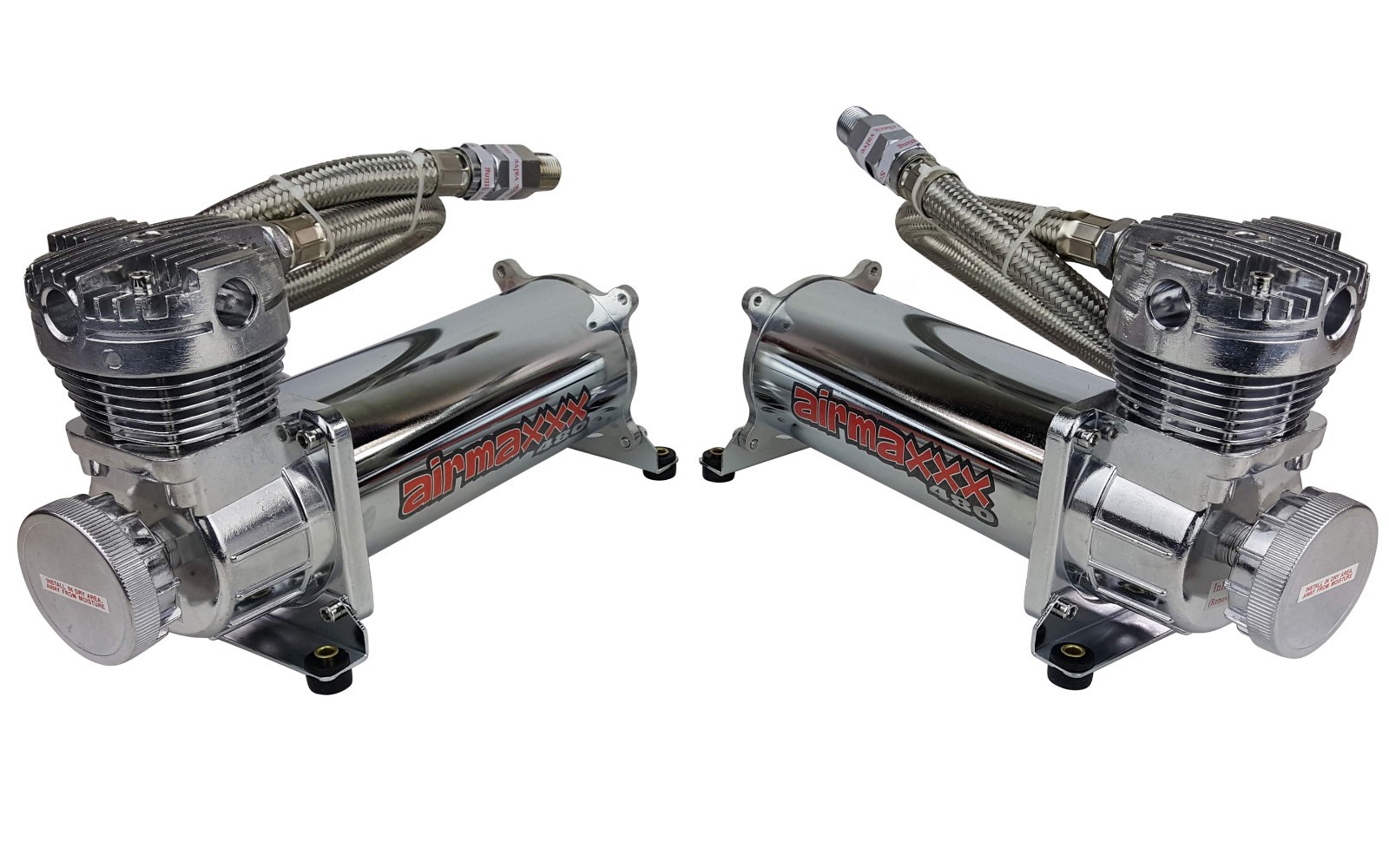 airmaxxx 480 Chrome Air Compressors 200 psi Switch Air Ride Suspension Or Horn