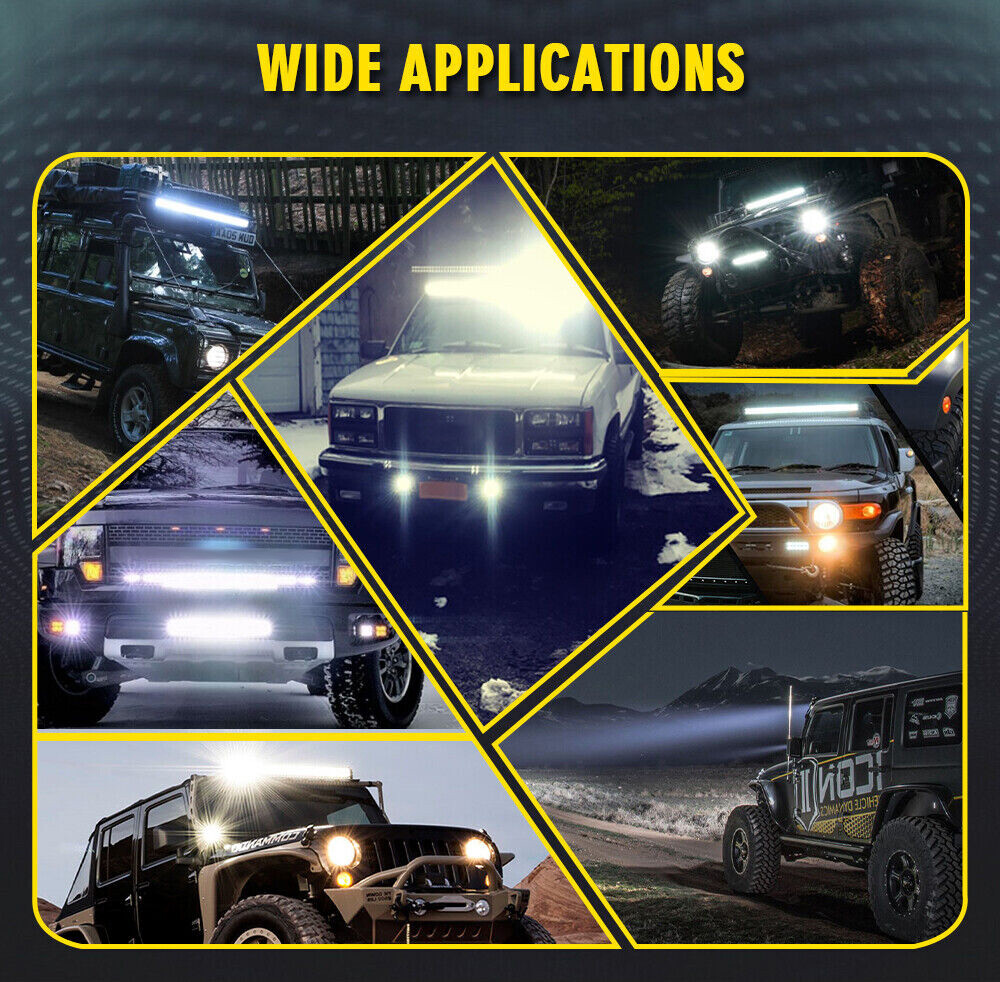 7 14 20 26 32 50" Slim LED Light Bar Spot Flood Combo Driving Truck SUV Offroad