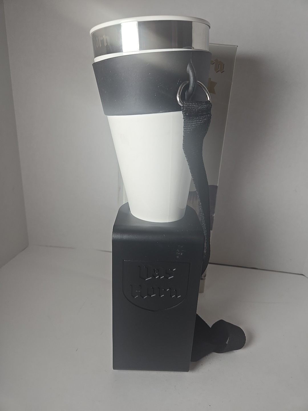Drinking Vessel Horn with Holder and Neck Strap. Das Horn. 24 Oz. New Open Box