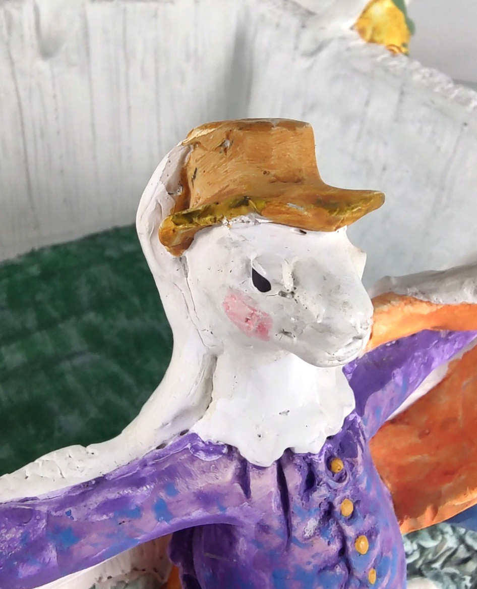 Dept 56 Easter Bunny Parade Centerpiece Basket Vintage 1990s Discontinued Rare