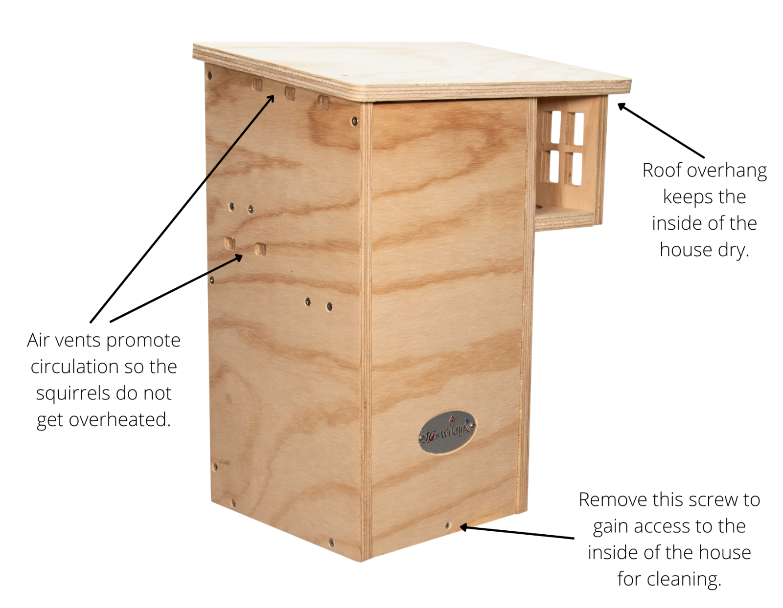 JCs Wildlife Plywood Squirrel House Nesting Box