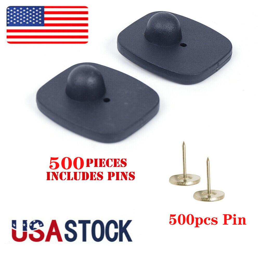 500pcs Checkpoint EAS Retail Security Hard Tags w/ Pins For RF Anti-Theft Alarm