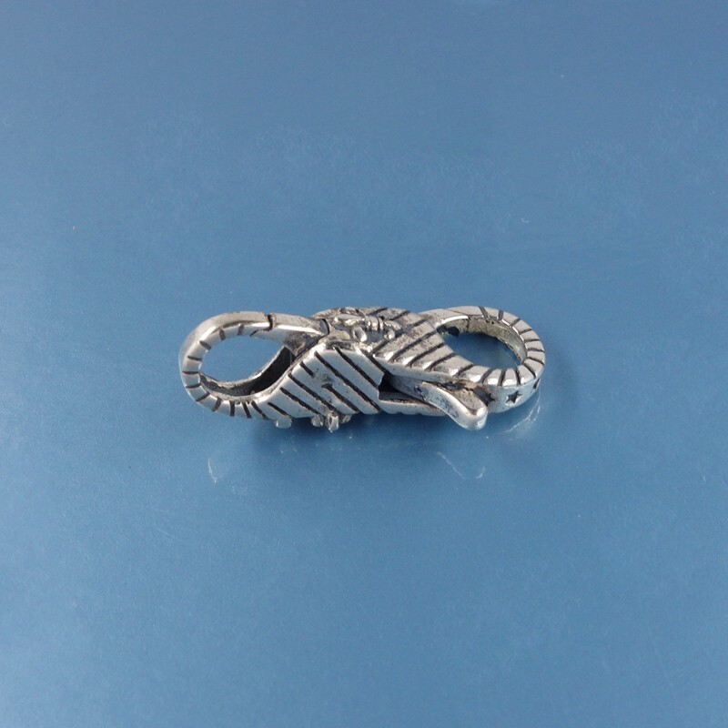 Sterling Silver Double Openings Lily Stripes Lobster Claw Clasp Connector #44072