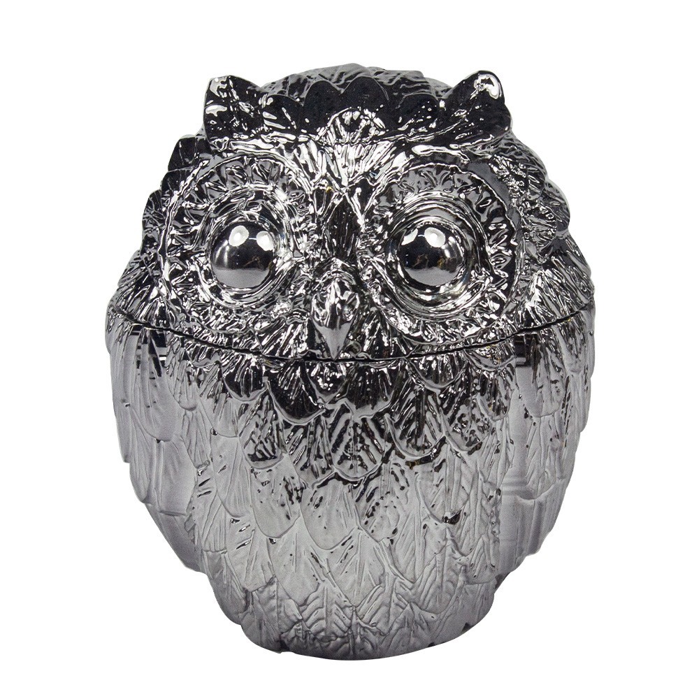 1 Vintage Metal Owl Tobacco Grinder 4 Piece Zinc Teeth Herb Crusher Spice Mill