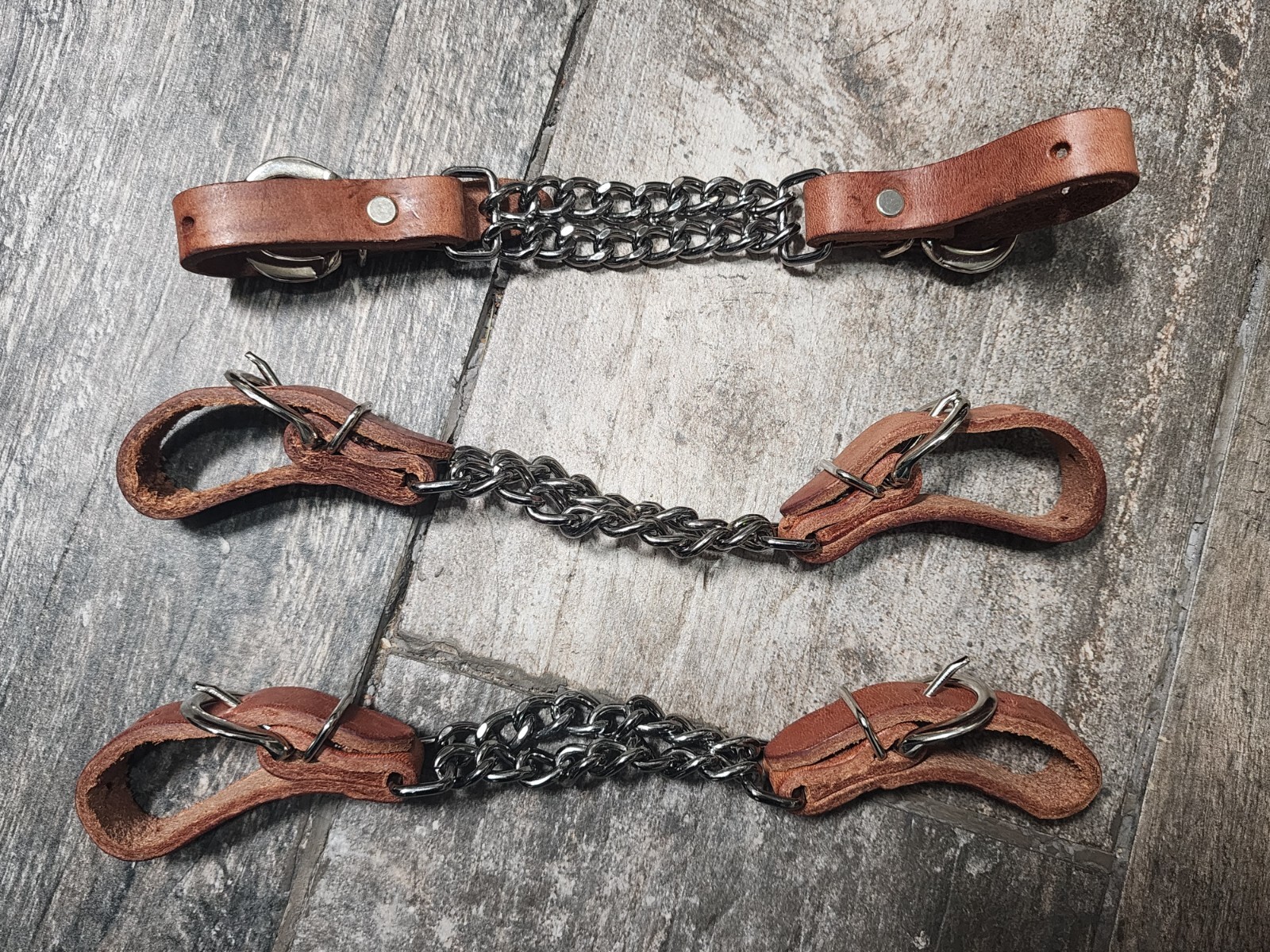 New Leather Curb Chains with Double Chain in 2 Colors