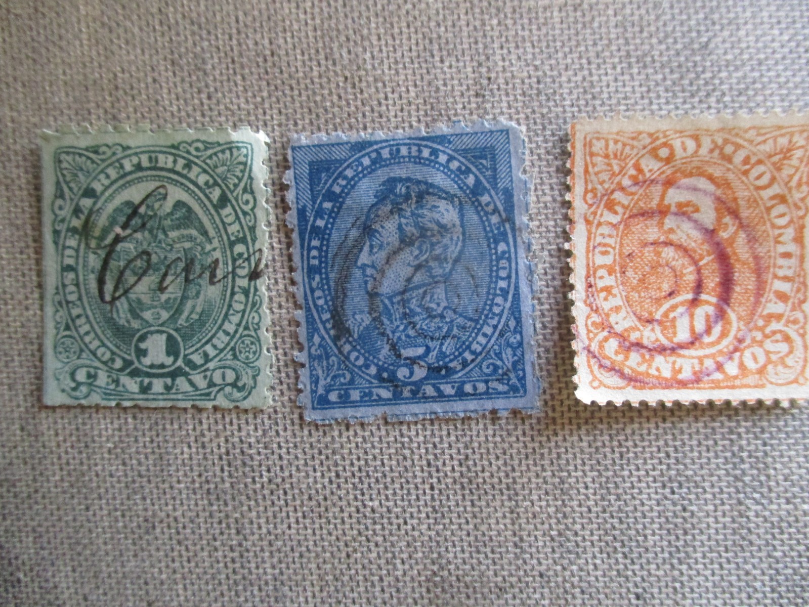 Colombia,Scott# 129-131,used