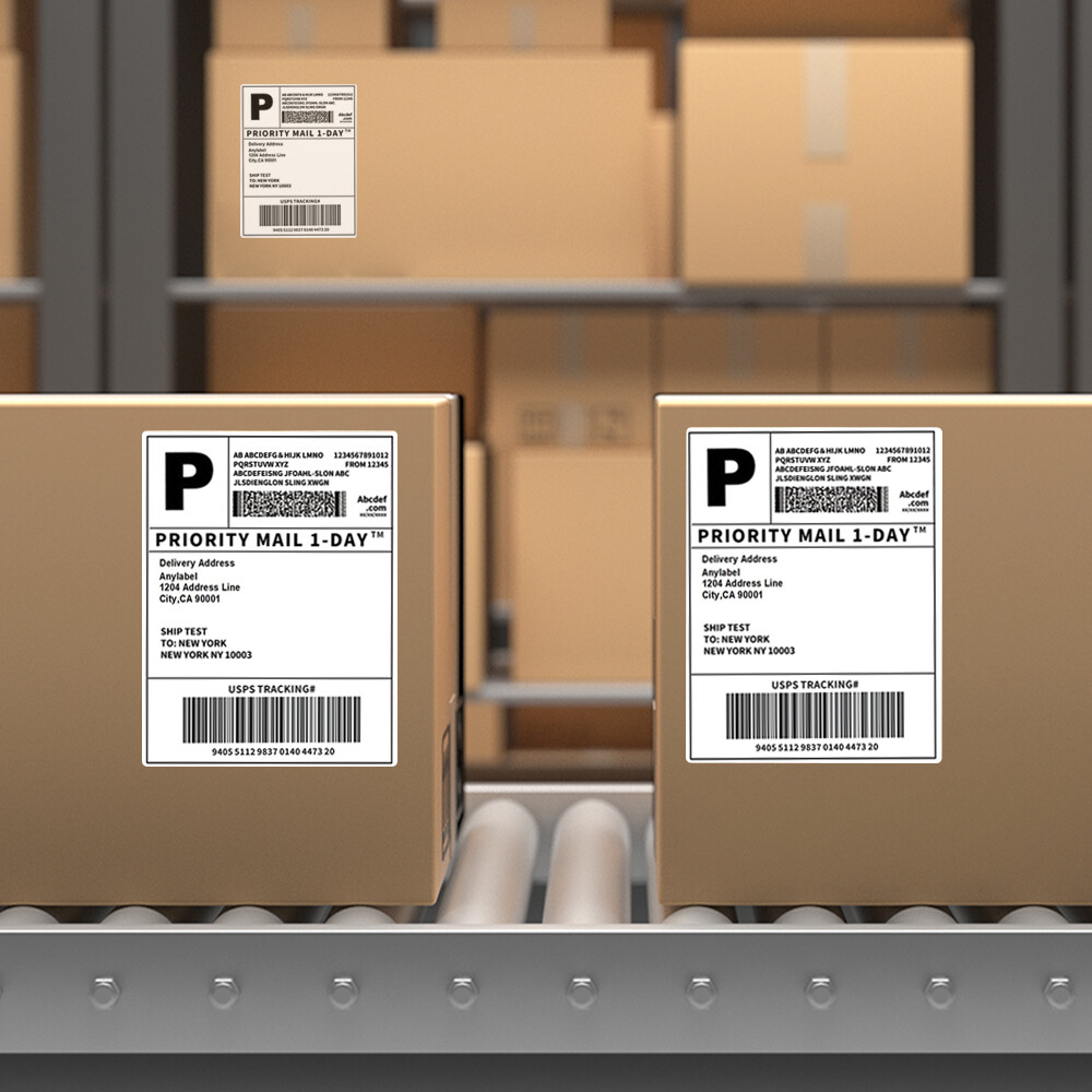 500 4"x6" Fanfold Direct Thermal Shipping Labels for Zebra and Rollo Printers