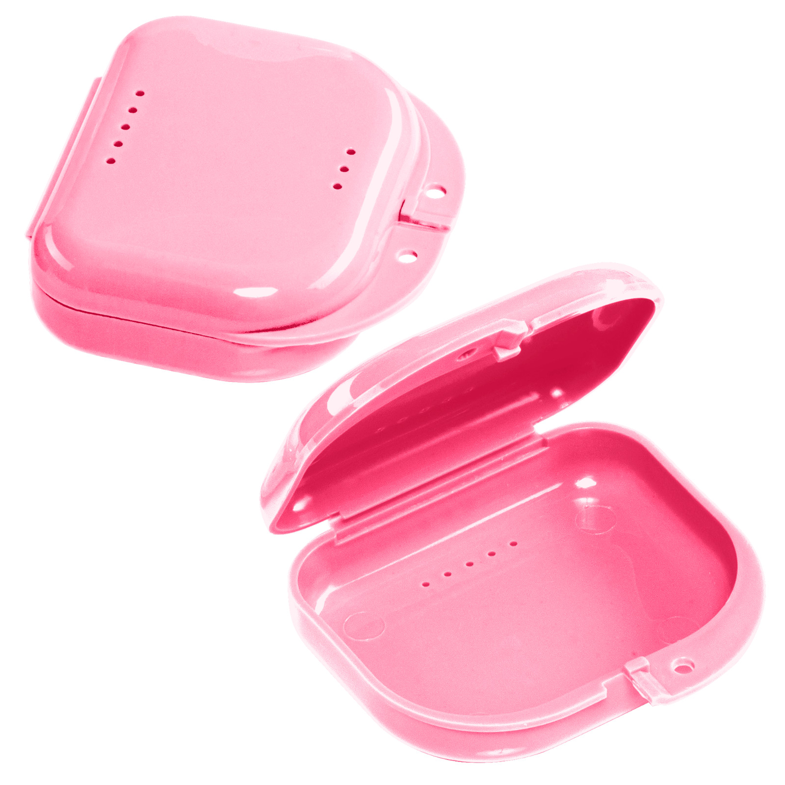 Pink Retainer Case w/ Vent Holes - UV Cleaner Case, Mouth Guard Aligners