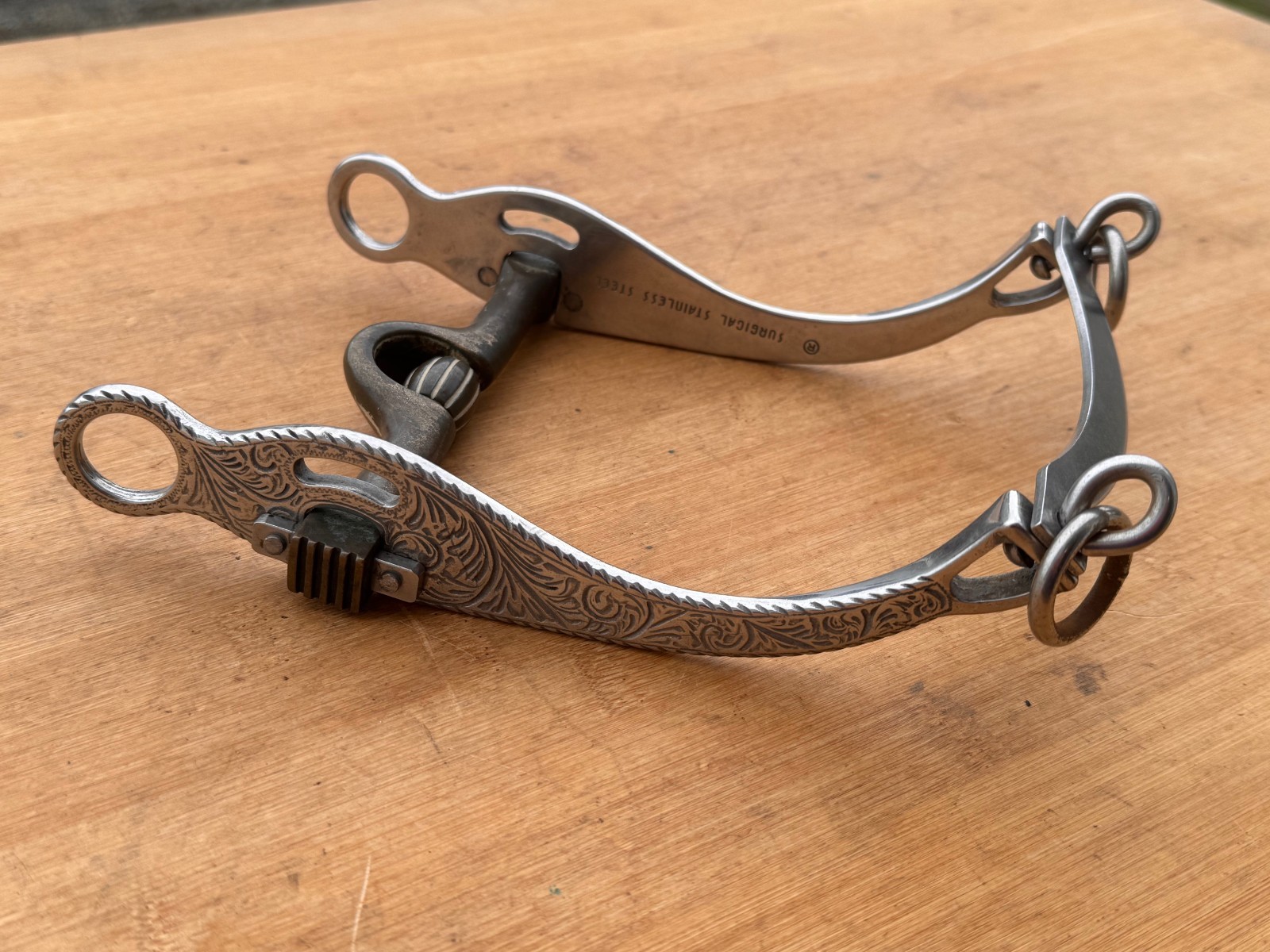 SLIESTER Engraved Surgical Steel Copper Hooded Western Cricket Bit ~ 4 1/2"