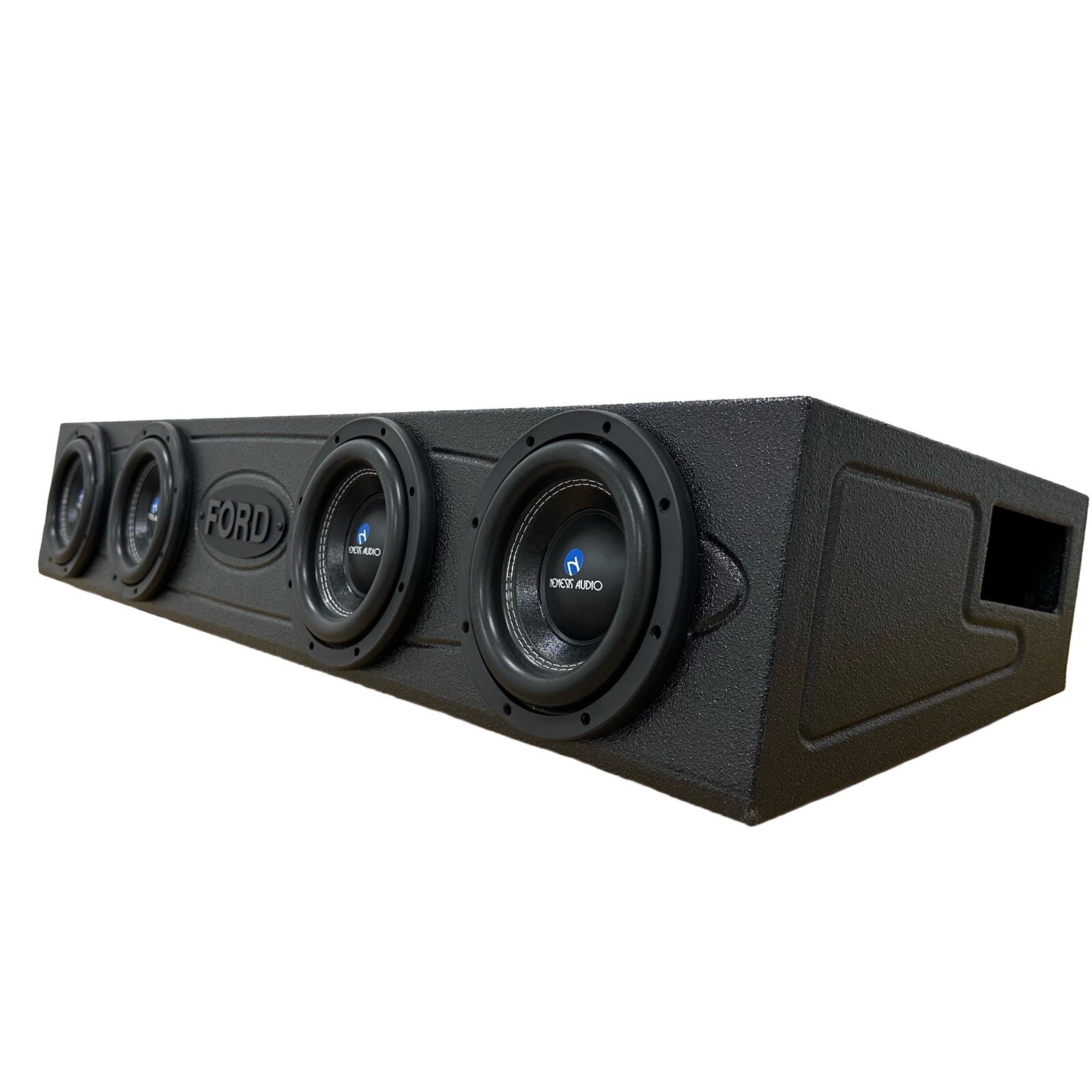 Mega Bass Subwoofer Box Ford F-150 09-23 Crew Cab Ported Fits 4x8” Woofers