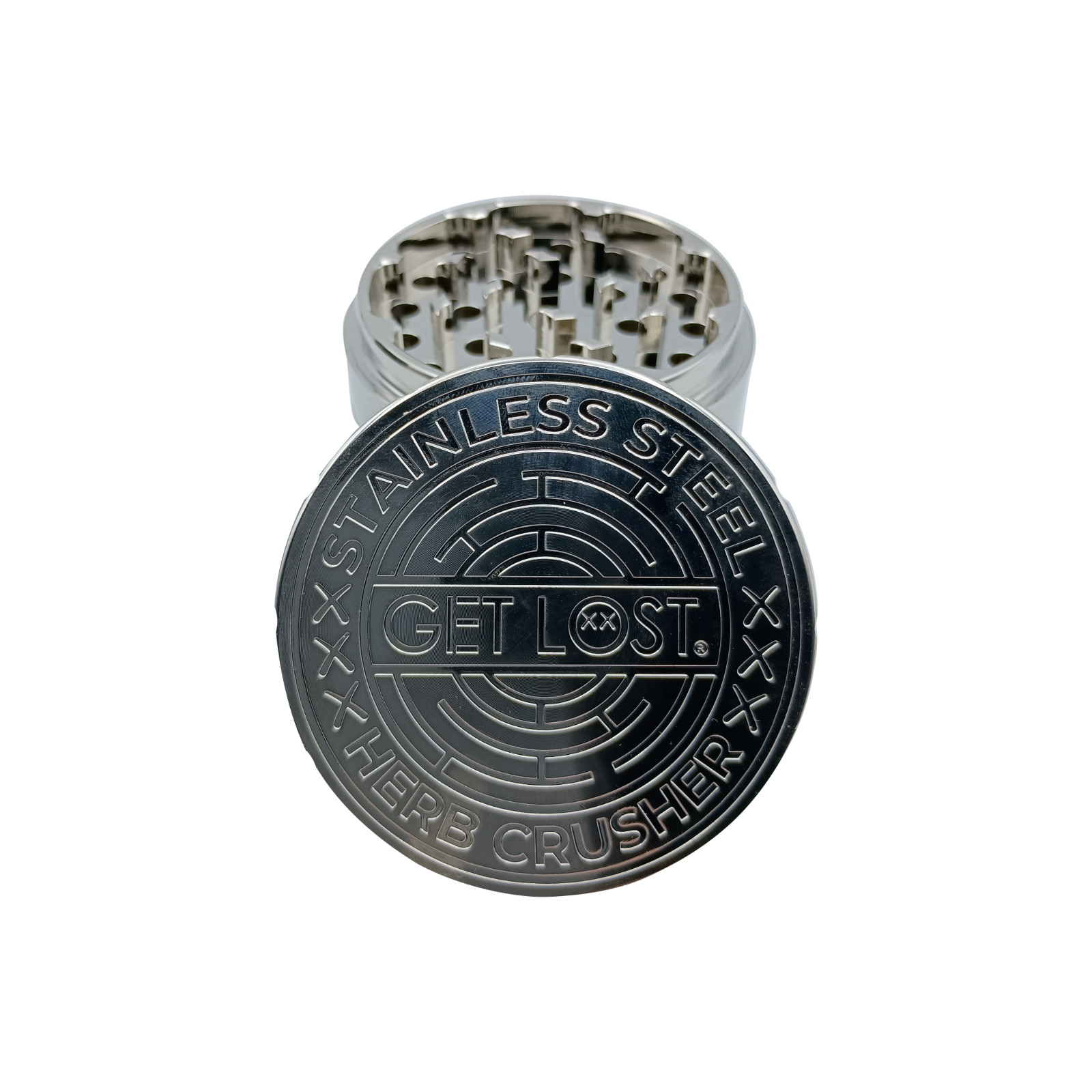 Stainless Steel Herb Grinder (Silver) Portable Herb Grinder with Magnetic Lid