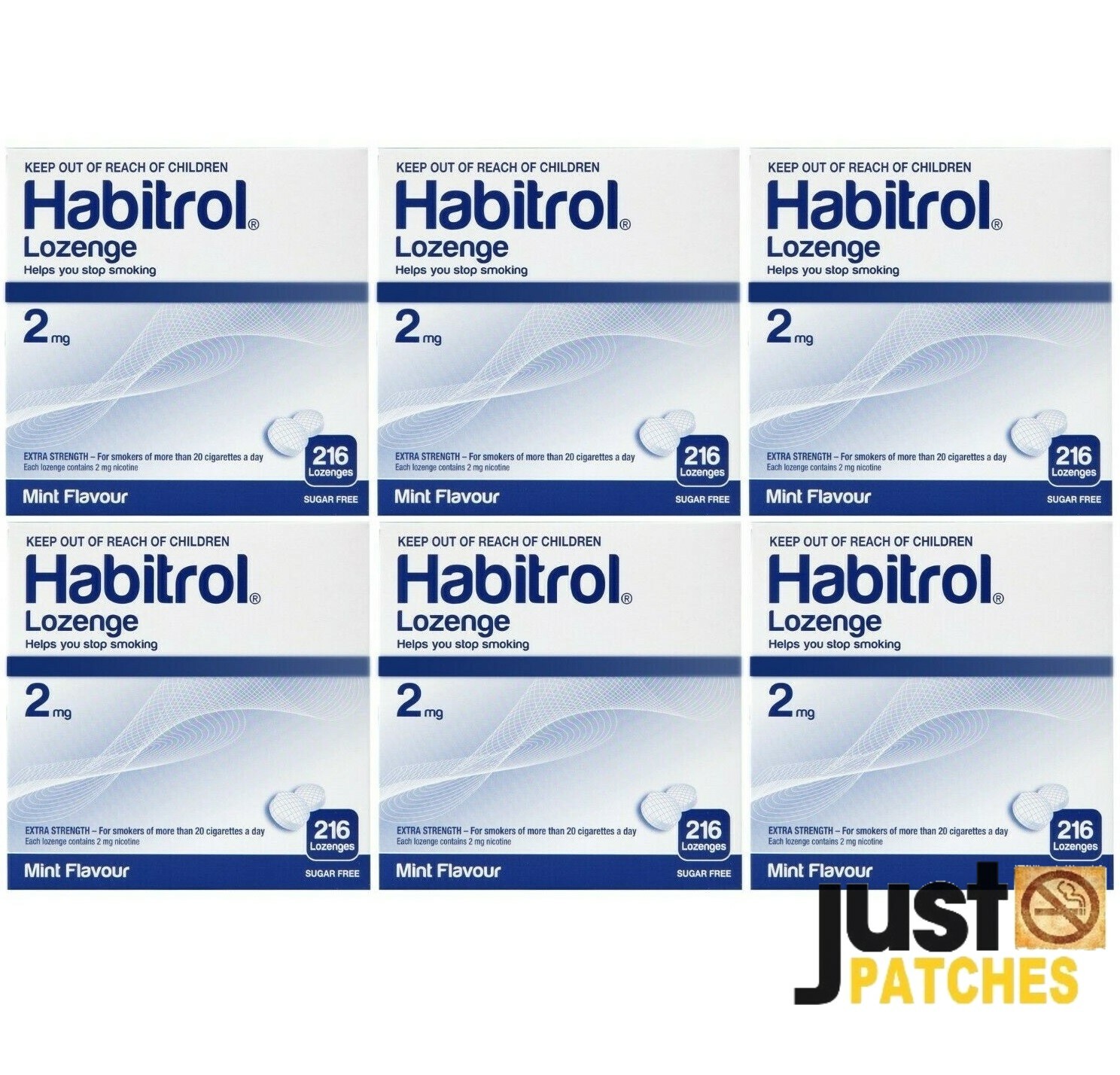 Habitrol Nicotine Lozenge 2mg MINT (1296 total pieces, 6 boxes) NEW 05/2024