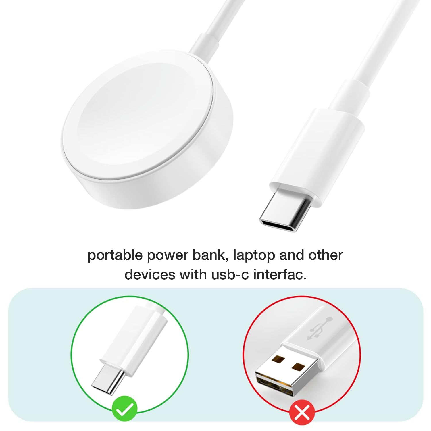 Lot Magnetic USB-C Charging Cable Charger for Apple Watch Series 4/5/6/SE/7/8/9