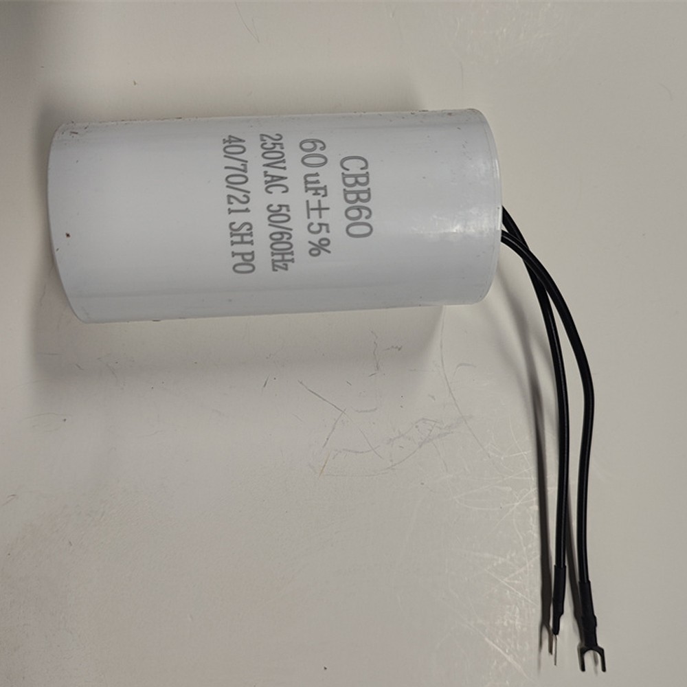 60UF 250VAC Wire Motor Run Capacitor 250V AC CBB60 60UF Round White 50/60HZ Cap