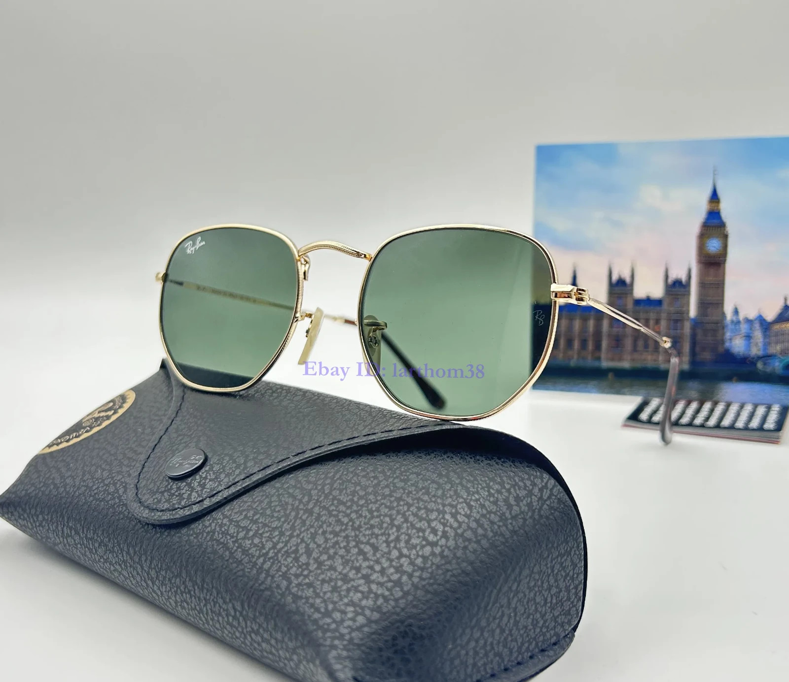 RB3548N Hexagonal Ray-Ban Sunglasses 51mm Green G-15 Lens Gold Metal Frame Unise