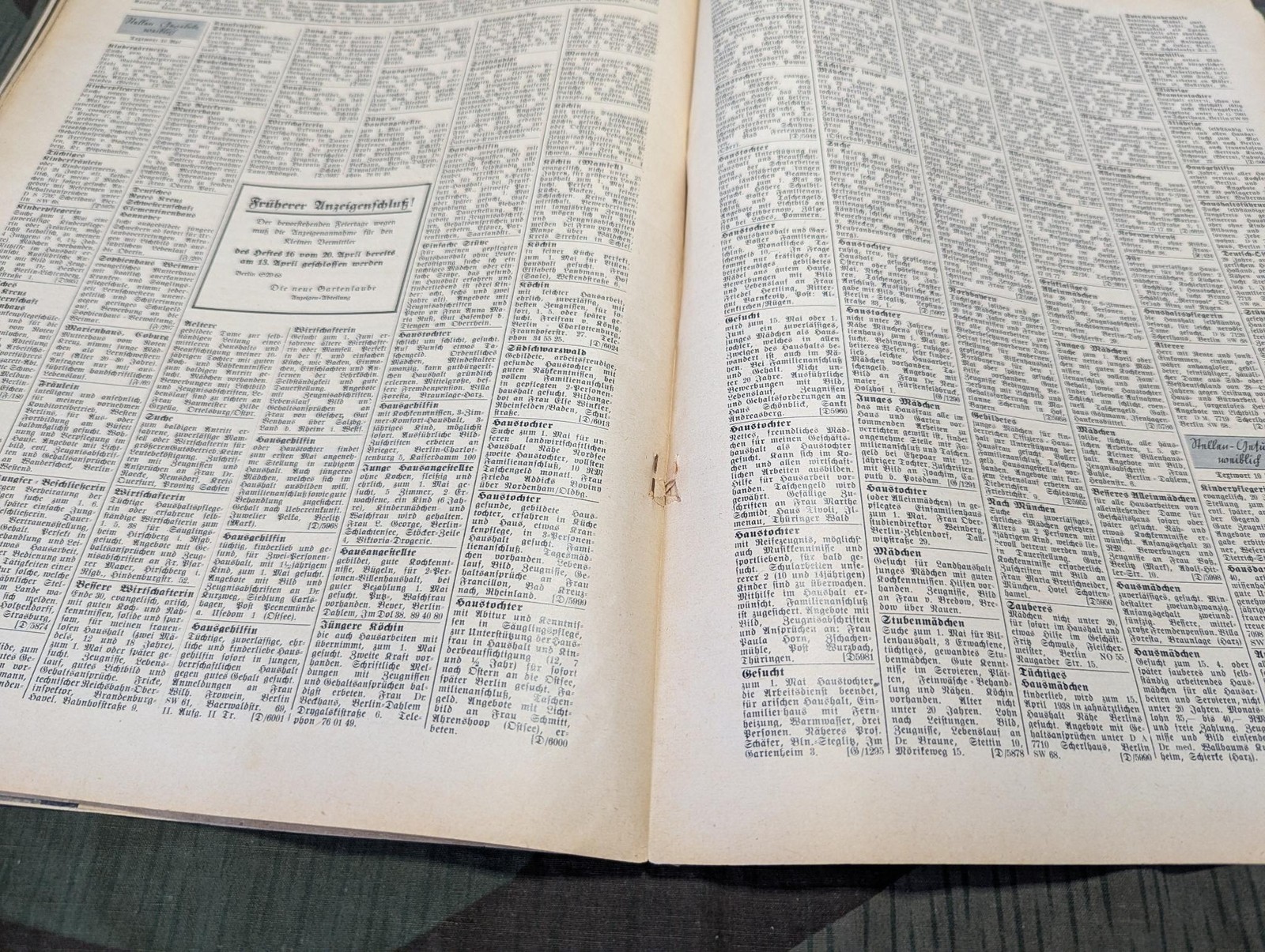 Pre WWII German Die Neue Gartenlaube Magazine 2 April 1938 Heft 15 1930s Fashion