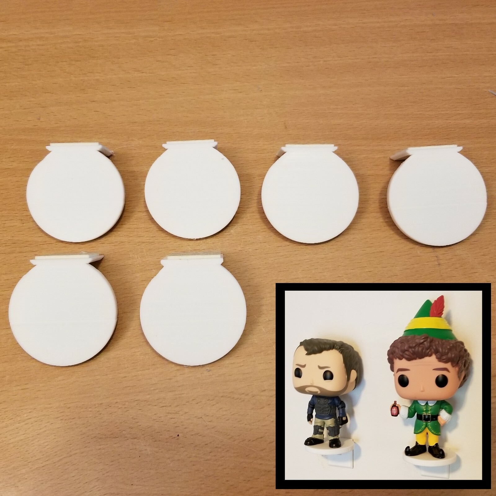 6 Pack White Small no Nail Adhesive Wall Display shelf for figurine Funko Pops!