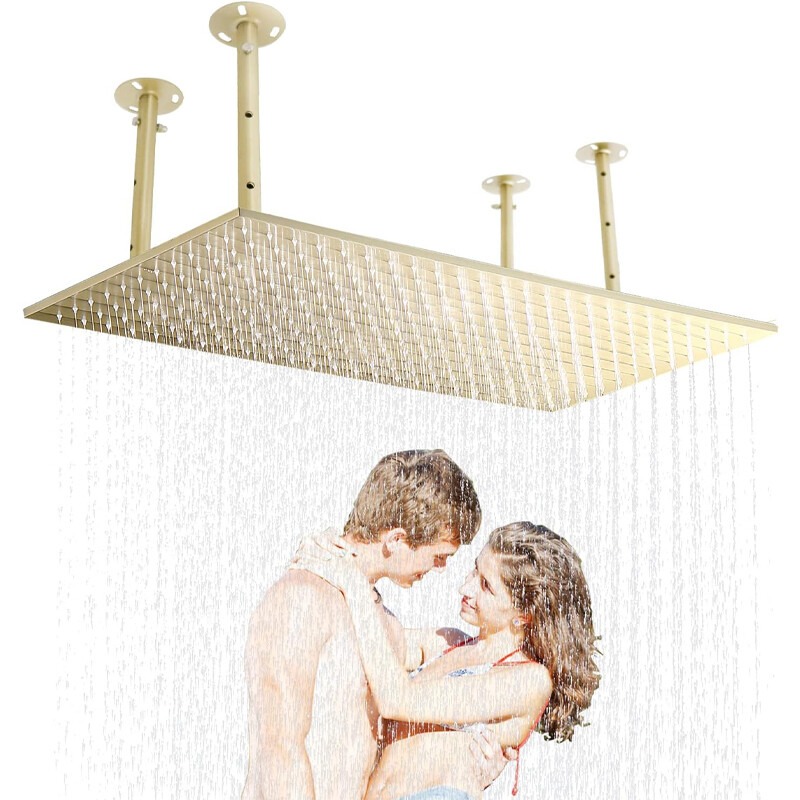 32x16" Large Rainfall High Pressure Luxury Shower Head Top Sprayer Ceiling Mount