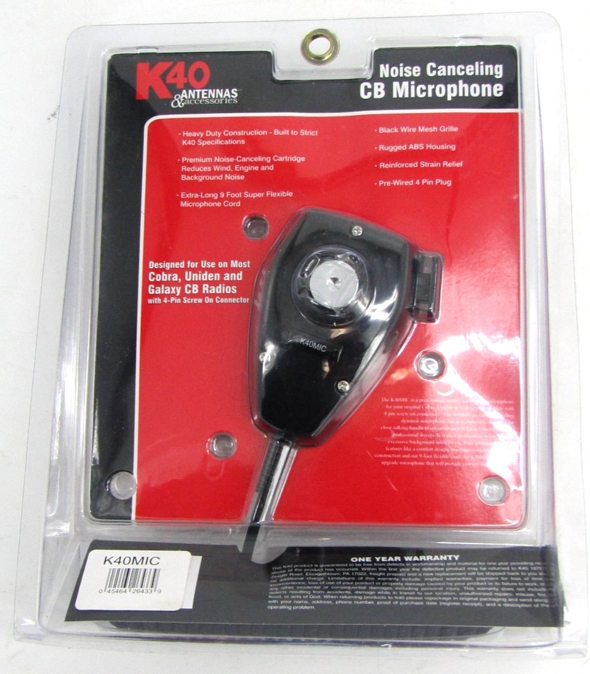 K40 K40MIC CB Microphone 4-Pin Noise Canceling for Cobra Uniden Galaxy Radio CB