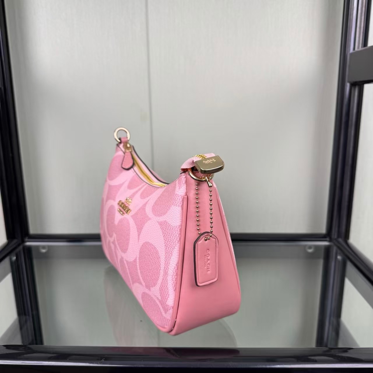 Coach Teri Shoulder Bag Signature Canvas CAL51 Powder Pink