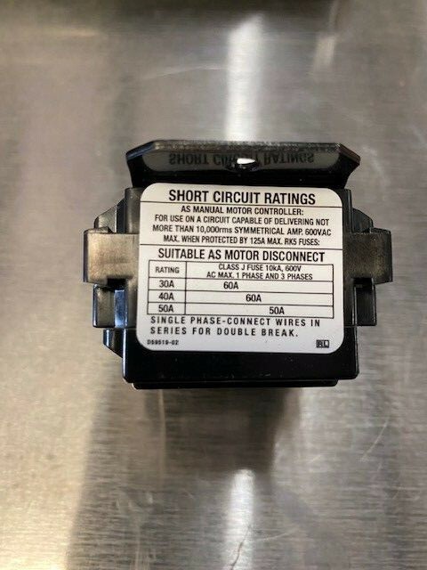 BRYANT 40002D - MOTOR CONTROLLER Switch, 2P, 40A 600V (NEW)