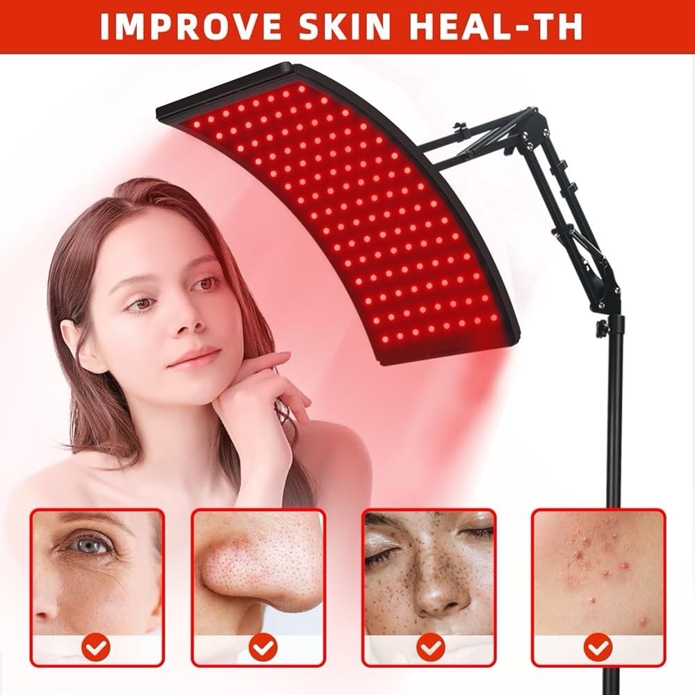 Red Light Therapy Lamp with Stand, 660nm Red & 850nm Infrared Light for Body