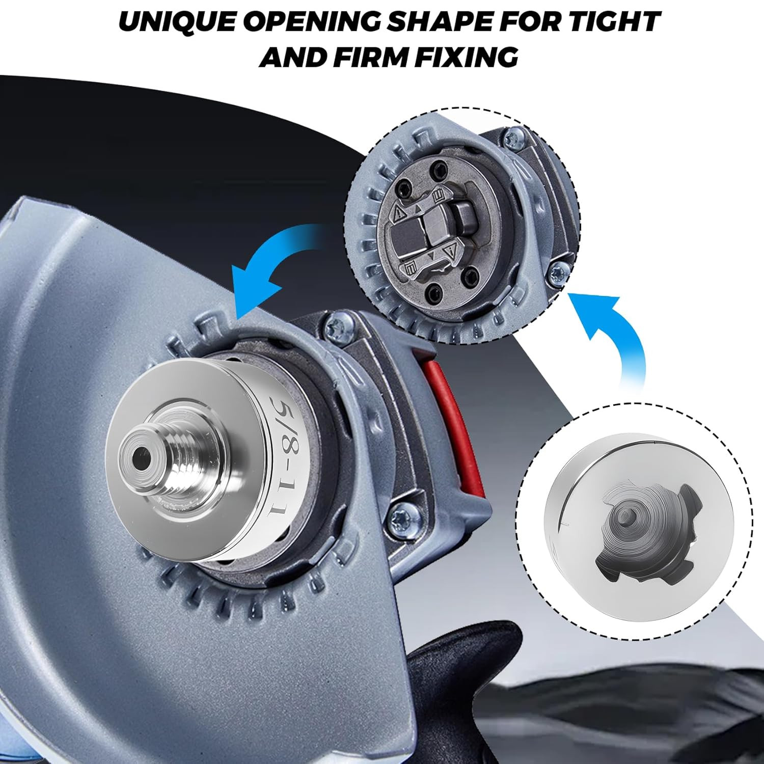 XLOCK to 5/8"-11 Thread Adapter Kit – Stainless Steel Angle Grinder Quick-Cha...