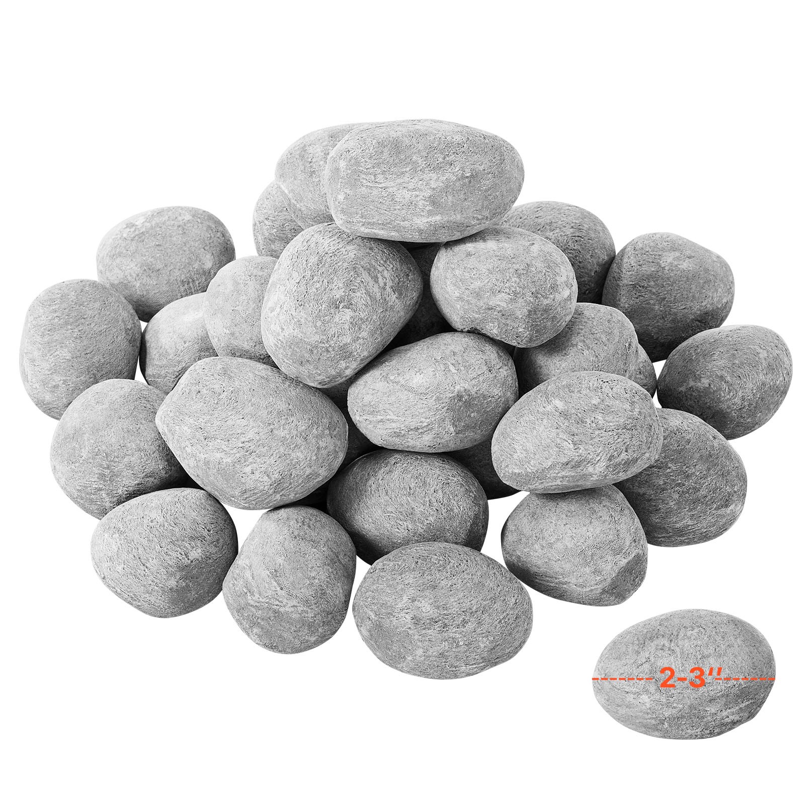 2-3 Inch 30 Pcs Ceramic Fire Pebble Stones Lava Rocks Reusable
