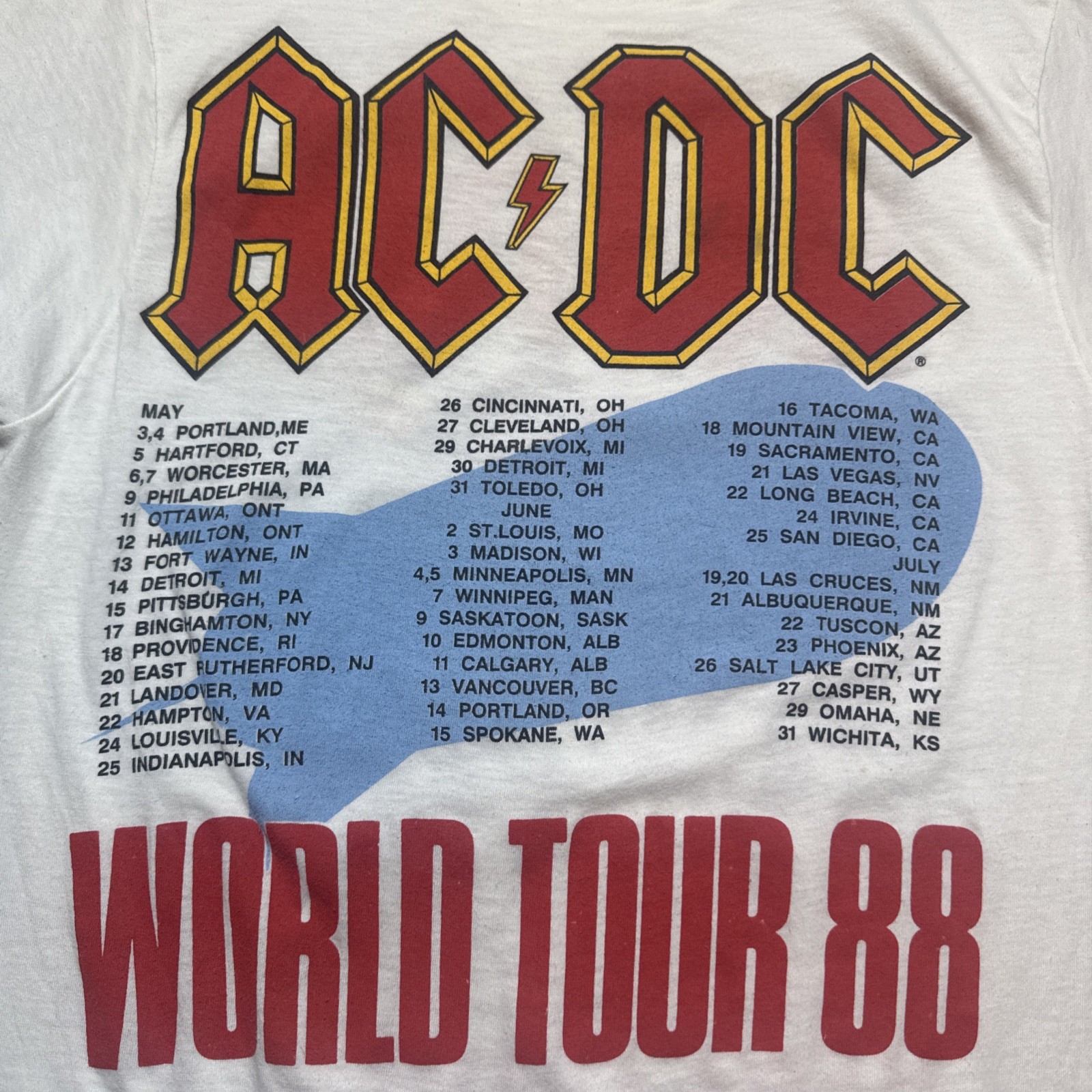 Vintage AC/DC Heatseeker 1988 World Tour T shirt medium Rare