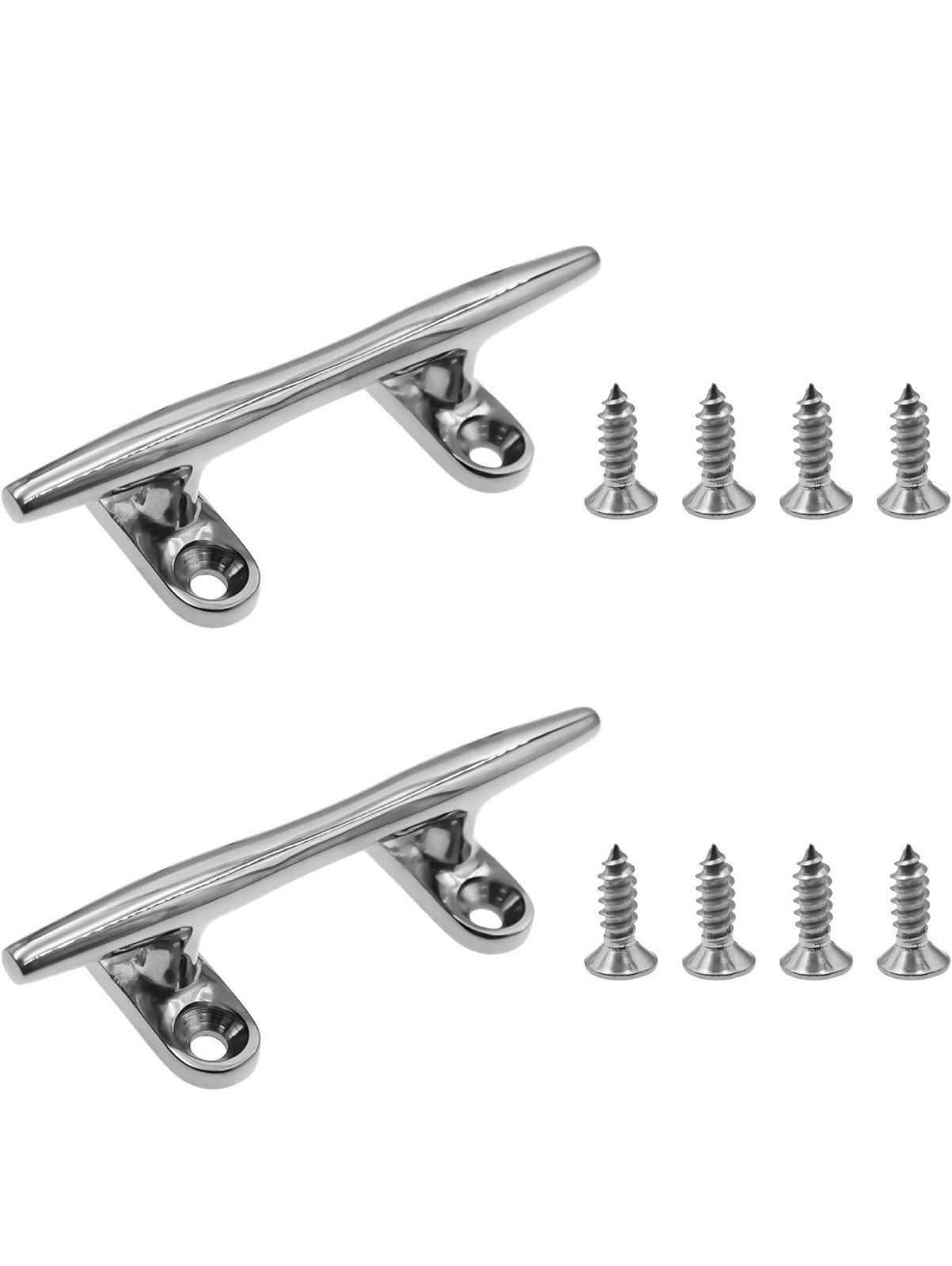 Stainless Steel (2) Boat Dock Cleats 5 Inch Silver Brand New