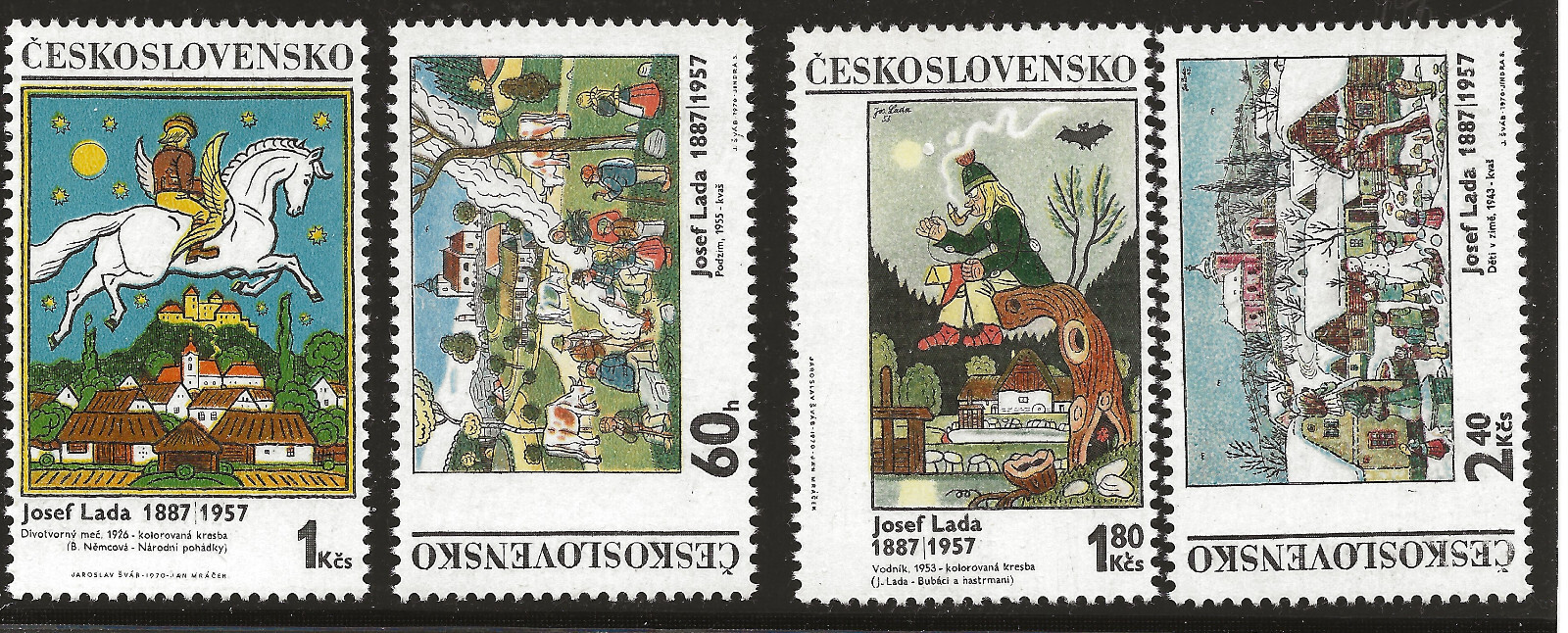 Czechoslovakia Scott #1681-84, Singles 1970 Complete Set FVF MNH