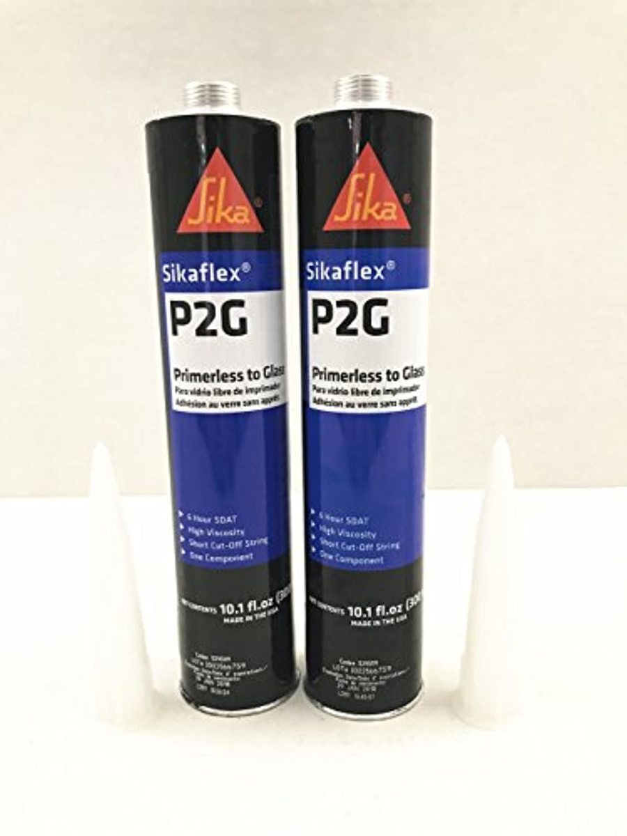 SIKA Auto Glass Windshield Urethane Glue Sikaflex P2G Primerless Adhesive x 2