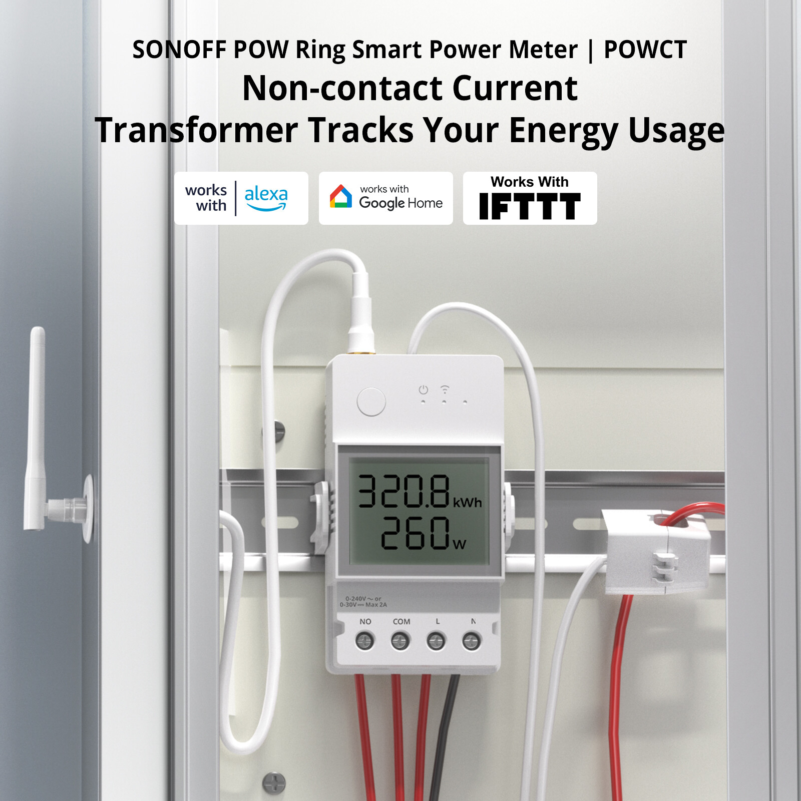 SONOFF POW Ring 100A Max WiFi Smart Power Meter Switch ESP32 Chip Energy Monitor