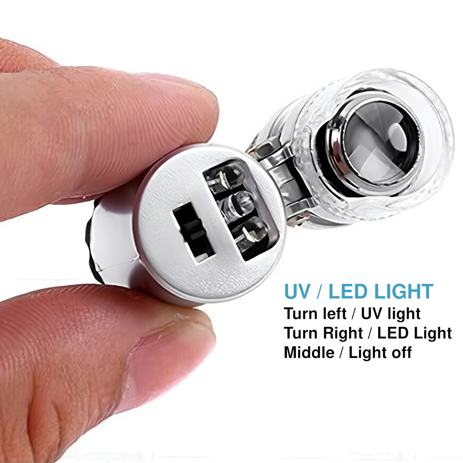 60X Magnifying Loupe Jewelry Jewelers Pocket Magnifier Loop Eye Coins Led Light