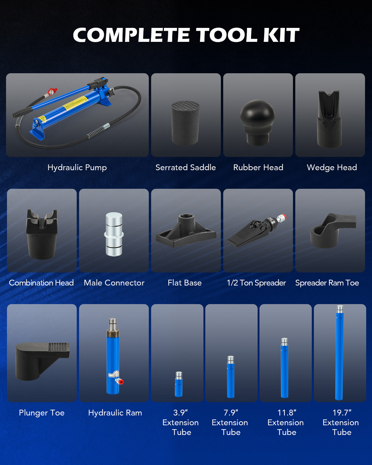 OMT 12 Ton Hydraulic Jack Air Pump Lift Ram Body Frame Porta Power Repair Kits