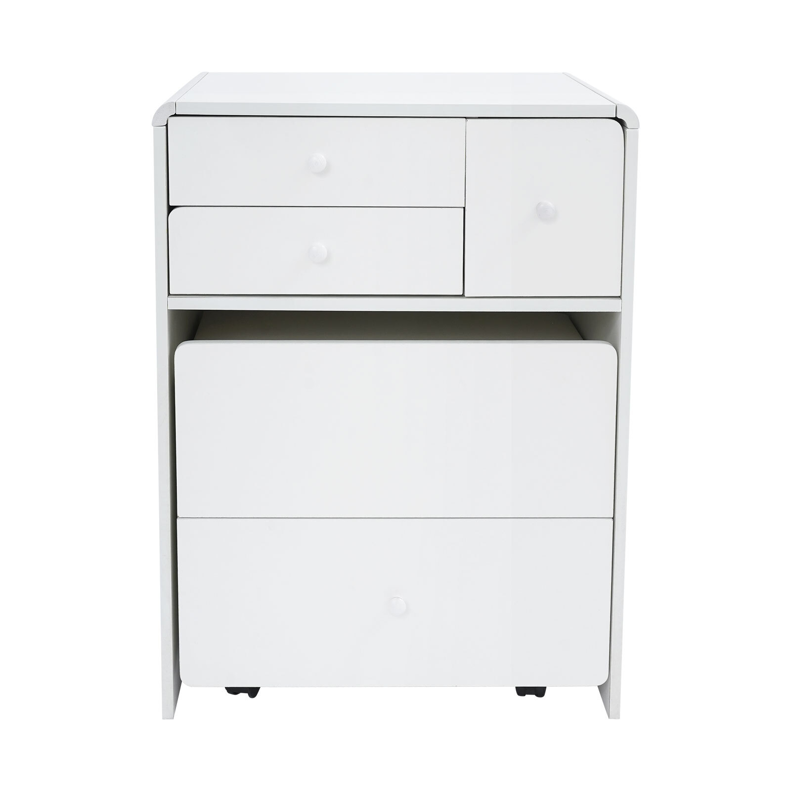 Makeup Vanity Desk with Wheels 60*40*78cm Corner Makeup Table for Compact Space