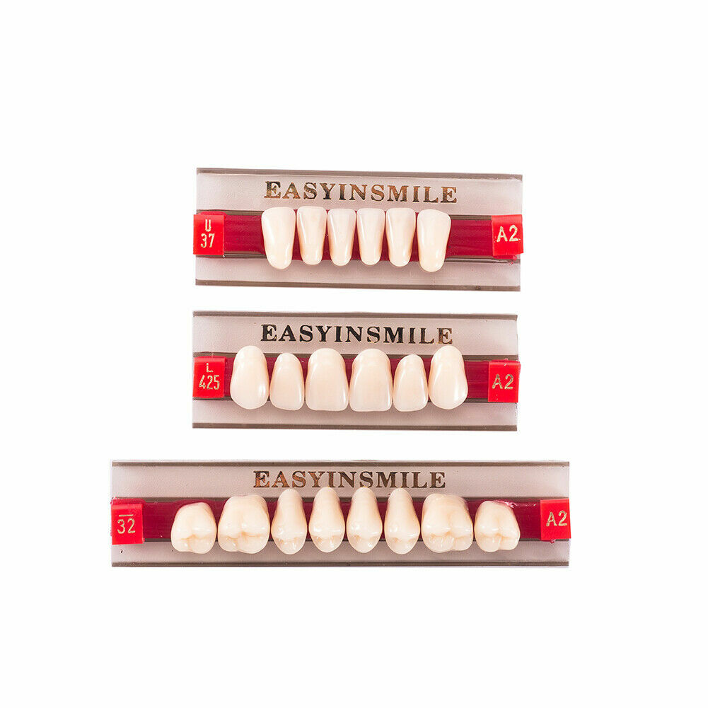 84/96pc Acrylic Resin Teeth Denture Dental Teeth Anterior Posterior A1/A2/A3 U/L