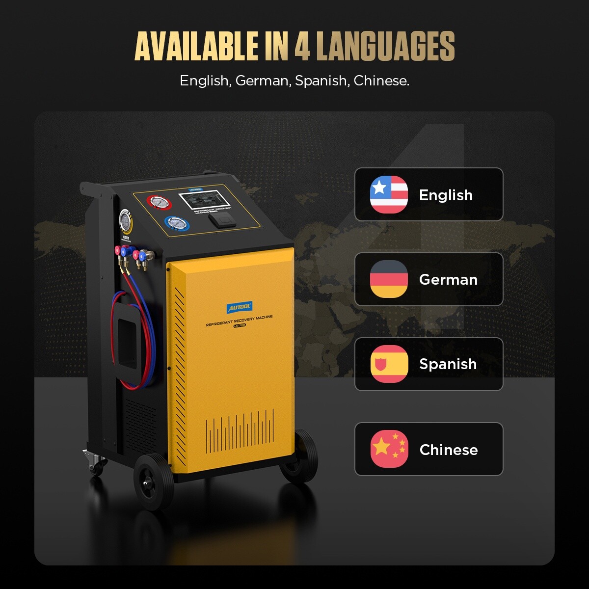 Refrigerant Recovery Machine Fully Automatic A/C HVAC Recycling Dual Cylinder