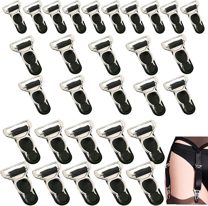 30 Pack Garter Belt Clips Replacement Strap End Hooks Clasp Buckle for Corset