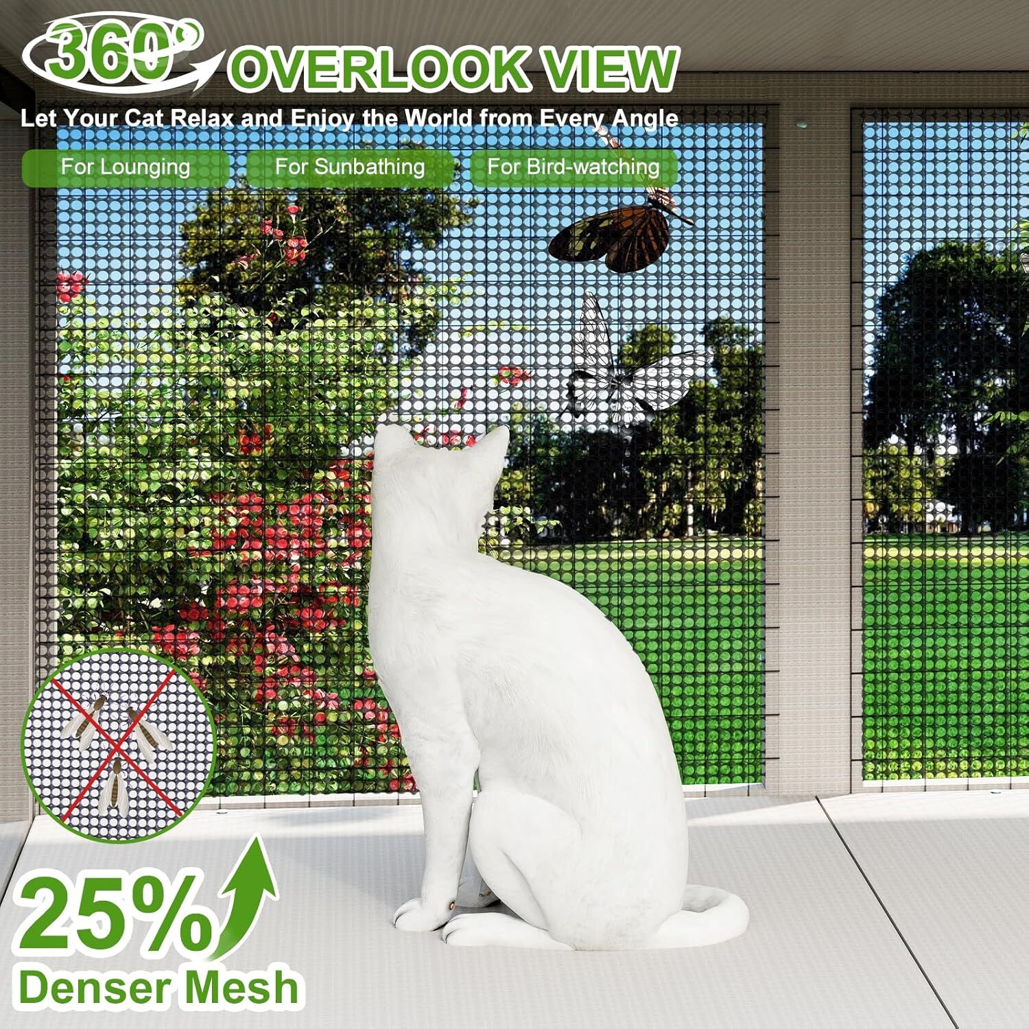 Petscosset Cat Window Box Catio Outdoor Cat Enclosure All-Weather Use