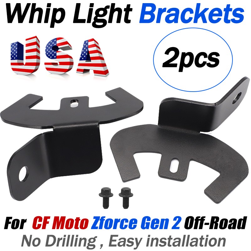 UTV Whip Mount Flag Light Mounting Bracket 2PCS For CF Moto Zforce Gen 2 Bolt on