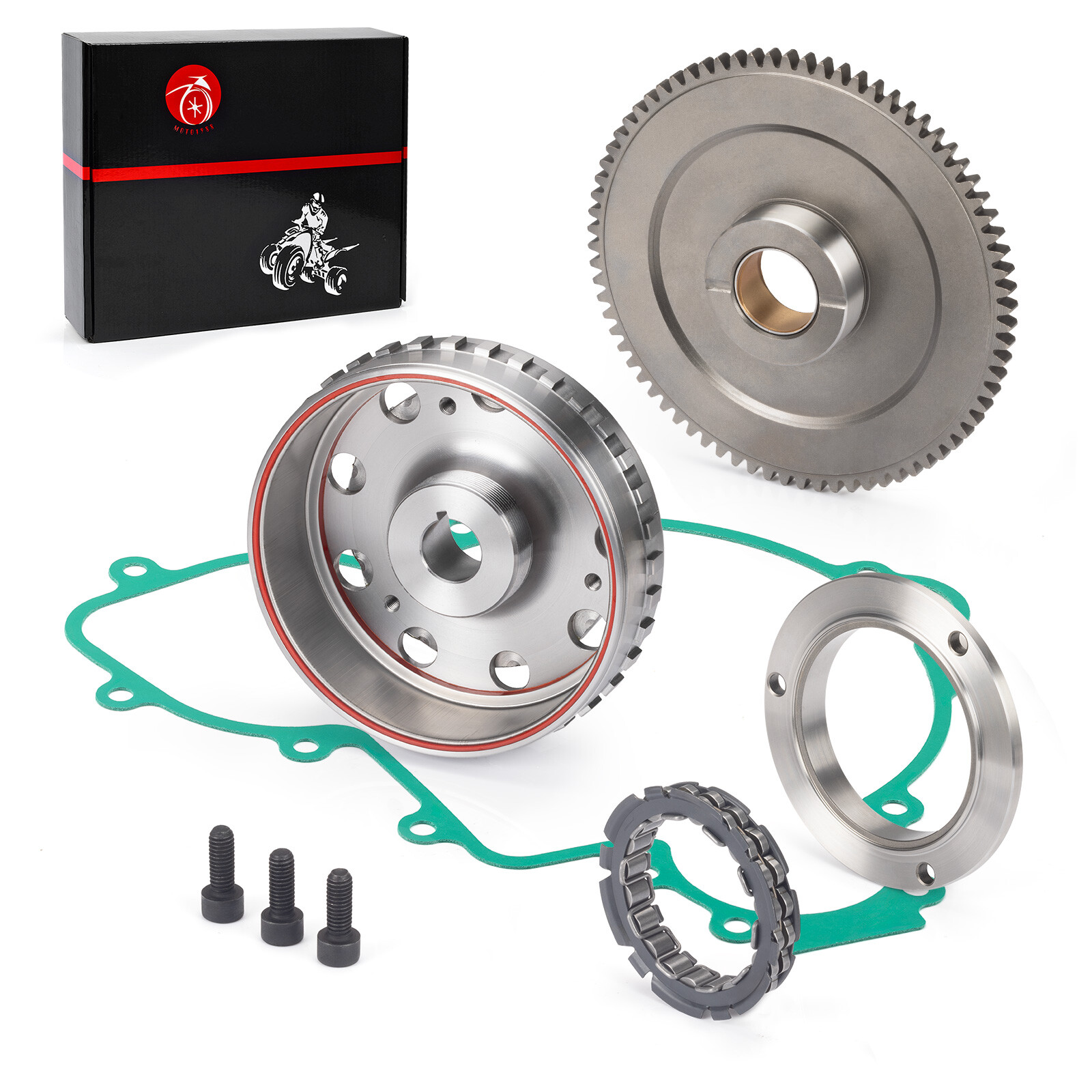 One Way Bearing Starter Clutch Idler Gear Gasket Kit For Polaris RZR 900 1000
